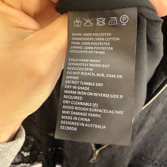 Bardot - Prinnie Mini Dress - Black Lace Long sleeve- Size 8 - Picture 11 of 13